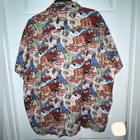 Cruisin USA Route 66 Print Short Sleeve Button Down Shirt. Sz XXL. - Picture 2 of 5